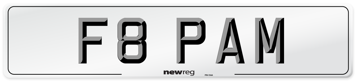 F8 PAM Number Plate from New Reg
